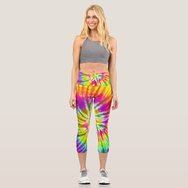 Rainbow-Farmenmuster Capri Leggings (Vorderseite)