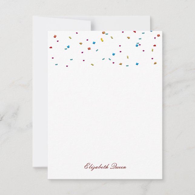 Rainbow Faux Foil Confetti Invitation Papeterie (Devant)