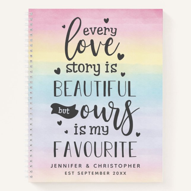 Rainbow Favorite Liebe Story Couple's Scrapbook Notizbuch (Vorderseite)