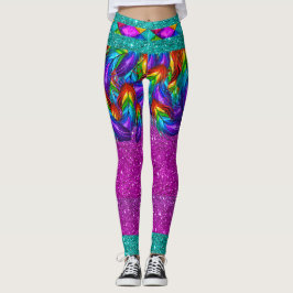 Rainbow Feathers 2 Pop Fashion Leggings