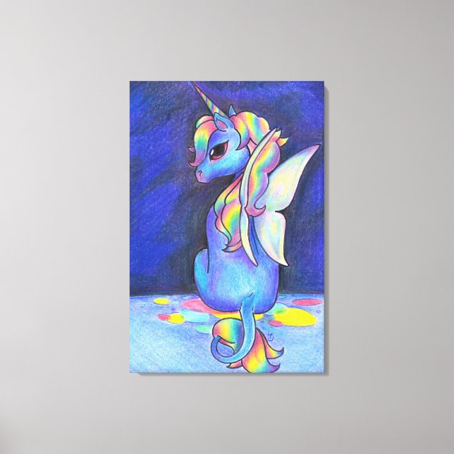 Rainbow Fee Unicorn Leinwanddruck (Vorderseite)