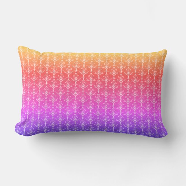 Rainbow Feur-de-lis Pattern Pillow Lendenkissen (Vorderseite)
