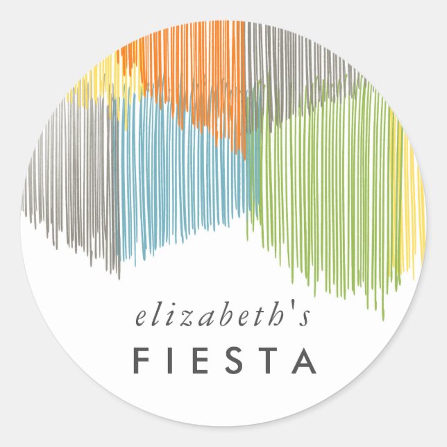 Rainbow Fiesta Fringe Runder Aufkleber (Vorderseite)