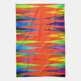 [Rainbow Fiesta] Harlequin Geometric Fiery Orange Geschirrtuch