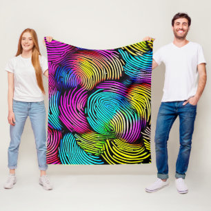 Rainbow Fingerprint Dreams Fleecedecke