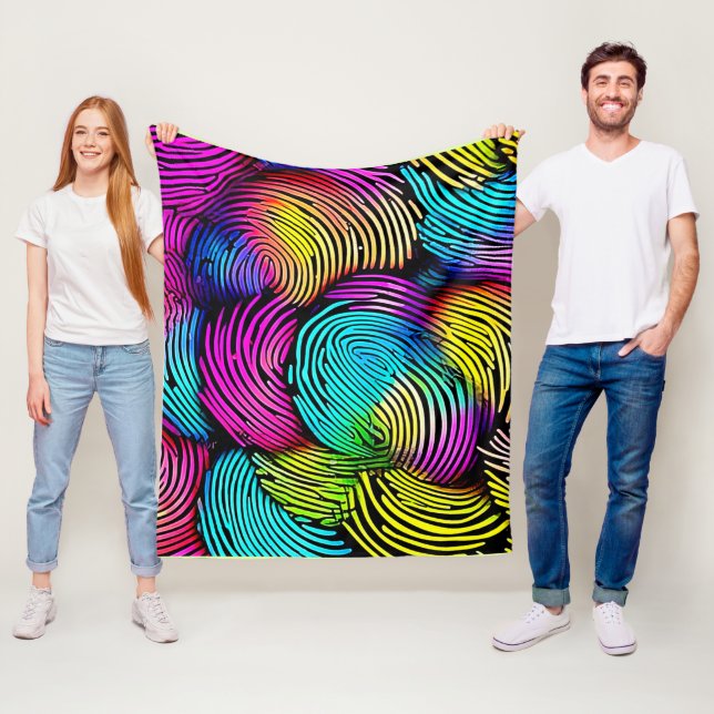 Rainbow Fingerprint Dreams Fleecedecke (Beispiel)
