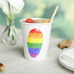 Rainbow Fingerprint Pappbecher
