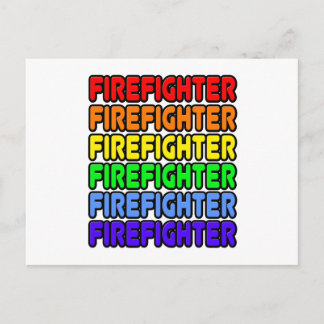 Rainbow Firefighter Postkarte
