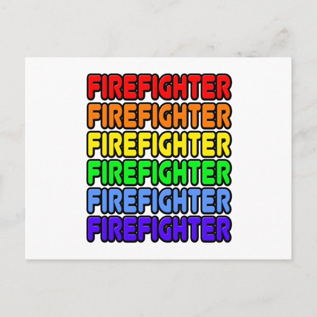 Rainbow Firefighter Postkarte (Vorderseite)