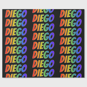 Rainbow First Name "DIEGO", Spaß und Farben Geschenkpapier