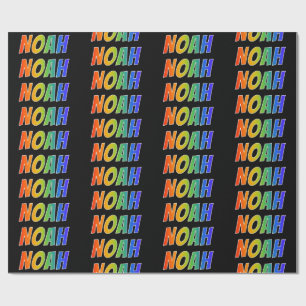 Rainbow First Name "NOAH"; Spaß und Farben Geschenkpapier