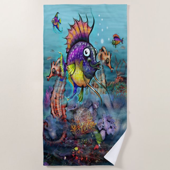 Rainbow Fish Beach Handtuch (Vorderseite)