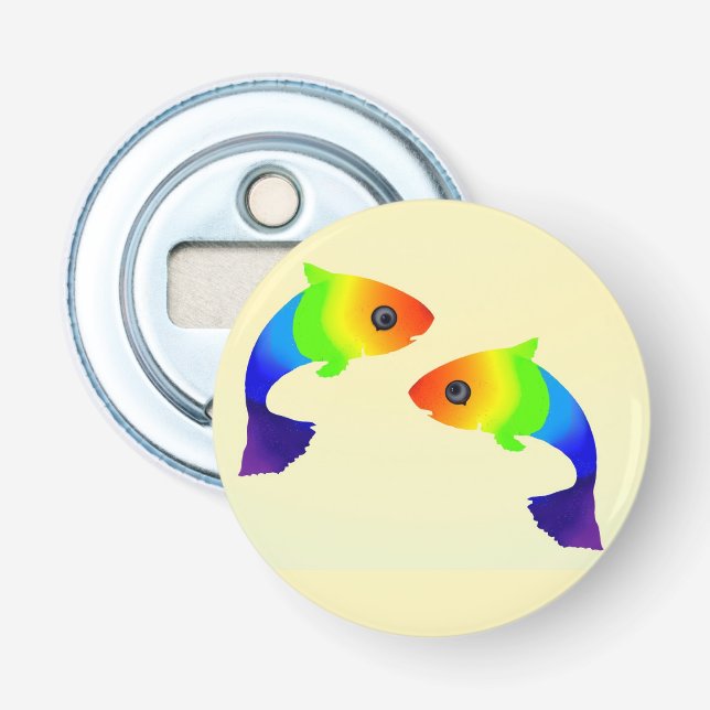 Rainbow Fish Button Flaschenöffner (Vorderseite)
