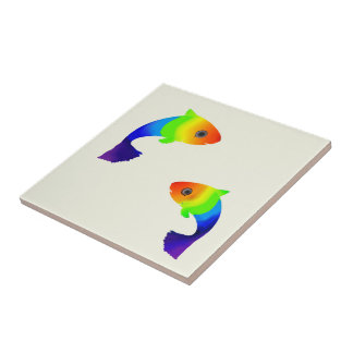 Rainbow Fish Keramik Tile Fliese