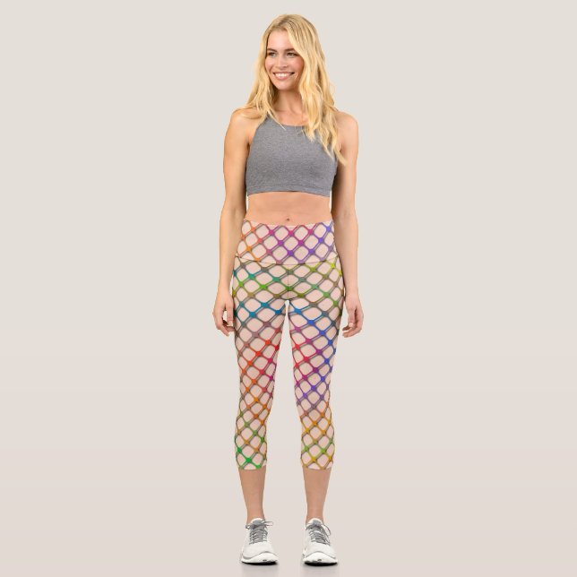 Rainbow Fishnets Capri Leggings (Vorderseite)