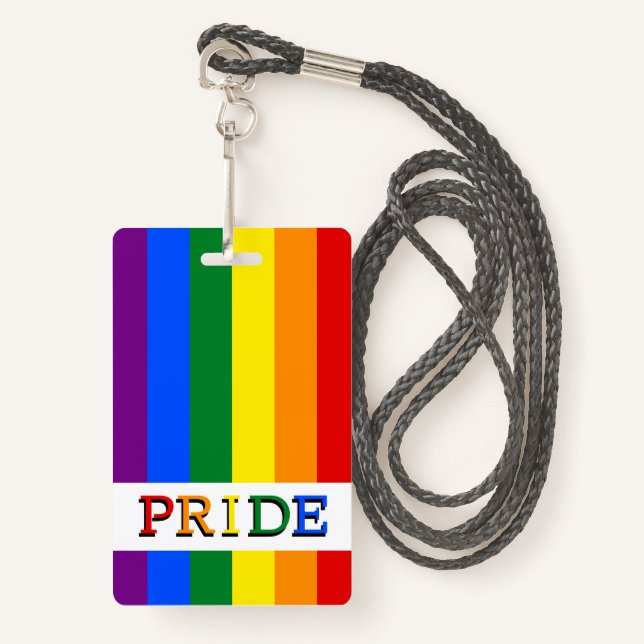 Rainbow Flag Abzeichen & LGBT, Stolz Ausweis (Vorderseite mit Schlüsselband)