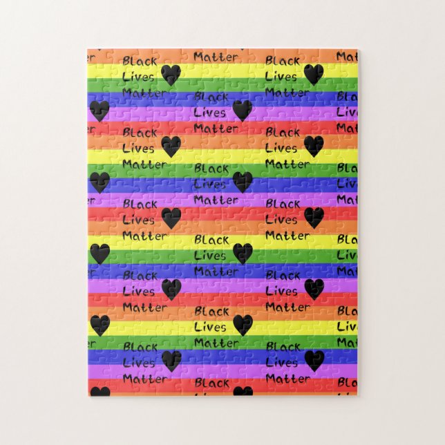 Rainbow Flag Black Living Matter Text LGBTQ (Vertikal)