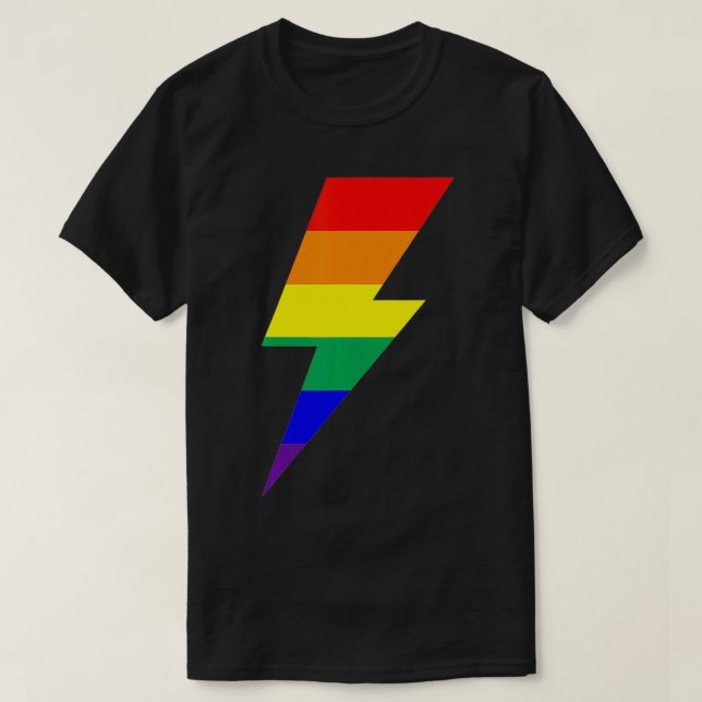 Rainbow-Flag-Blitzschlag T-Shirt (Design vorne)
