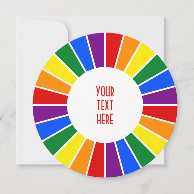 RAINBOW FLAG BUTTON RAYS + Ihr Zeichen oder Text (Vorderseite)