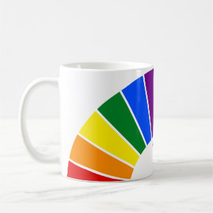 RAINBOW FLAG BUTTON RAYS + Ihr Zeichen oder Text Kaffeetasse