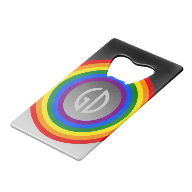 RAINBOW FLAG BUTTON + your sign or text (Devant Angle)