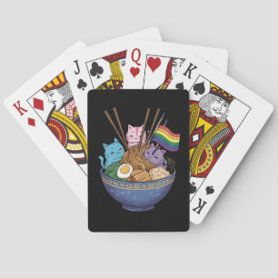 Rainbow Flag Cats Ramen Anime Gay Pride Monat LGBT Spielkarten