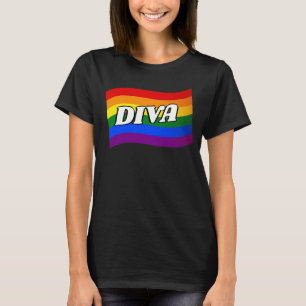 Rainbow Flag DIVA fabelhafter Gay Pride LGBT LGBTQ T-Shirt