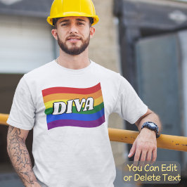 Rainbow Flag DIVA fabelhafter Gay Pride LGBT LGBTQ T-Shirt