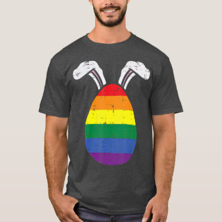 Rainbow Flag Egg Bunny Oars Gay Pride Osterfeier L T-Shirt
