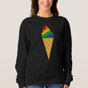 Rainbow Flag Eiscreme Cone Gay Pride Lgbt Prix Sweatshirt