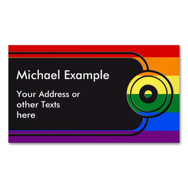 RAINBOW FLAG FLAG FARBEN + Ihr Text & Ideen Magnetische Visitenkarte (Vorderseite)
