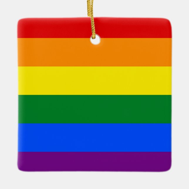 RAINBOW FLAG FLAG FARBEN + Ihre Ideen Keramikornament (Vorderseite)