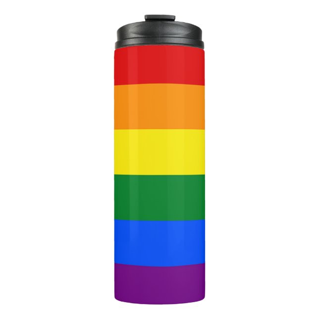 RAINBOW FLAG FLAG FARBEN + Ihre Ideen Thermosbecher (Vorderseite)
