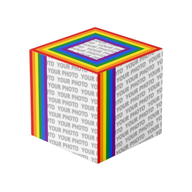 RAINBOW FLAG FLAG FARBEN + Ihre Ideen Würfel (Vorderseite Schrägansicht)