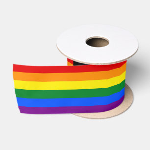 RAINBOW FLAG FLAG FARBEN Streifen + Ihr Text Satinband
