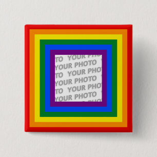 RAINBOW FLAG FRAME + Ihr Zeichen oder Bild Button