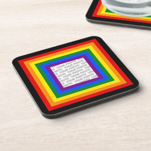 RAINBOW FLAG FRAME + Ihr Zeichen oder Bild Getränkeuntersetzer