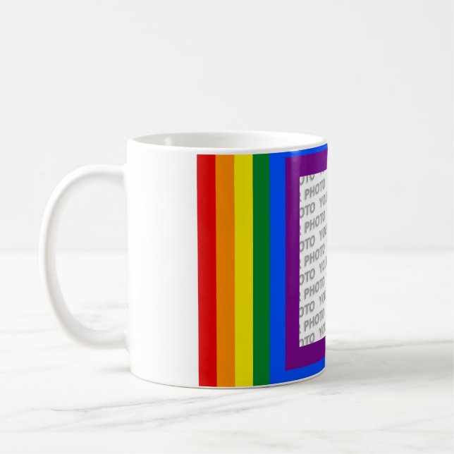 RAINBOW FLAG FRAME + Ihr Zeichen oder Bild Kaffeetasse (Links)