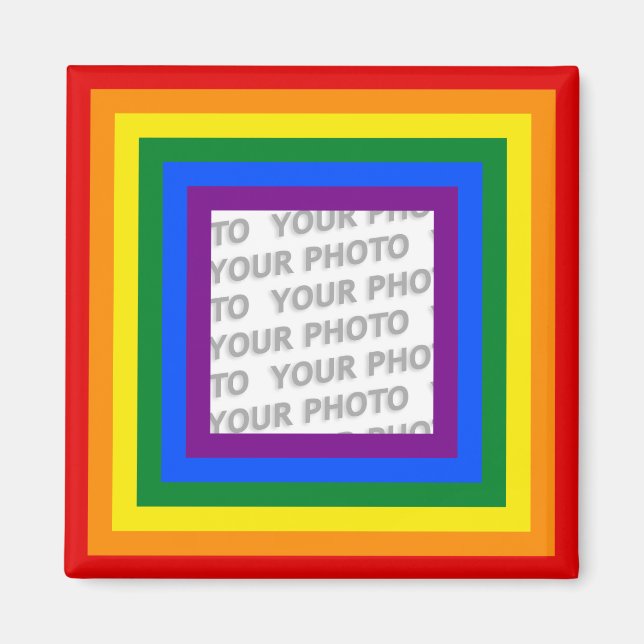 RAINBOW FLAG FRAME + Ihr Zeichen oder Bild Magnet (Vorne)