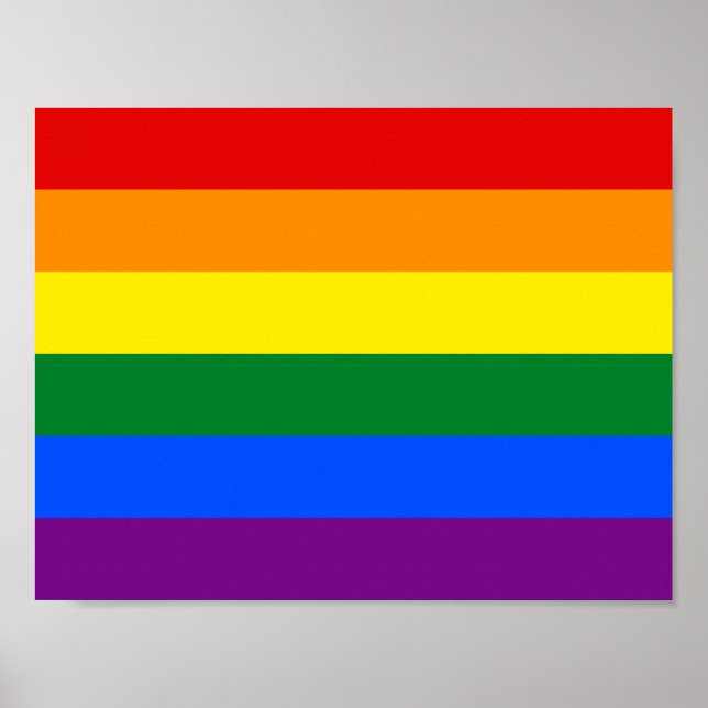 Rainbow-Flag für LGBT-Gay Pride mit 6 Streifen Poster (Vorne)