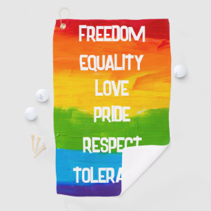 Rainbow Flag Gay Lesbian LGBT Golfhandtuch