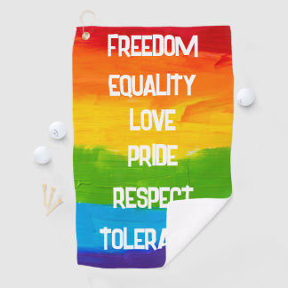 Rainbow Flag Gay Lesbian LGBT Golfhandtuch