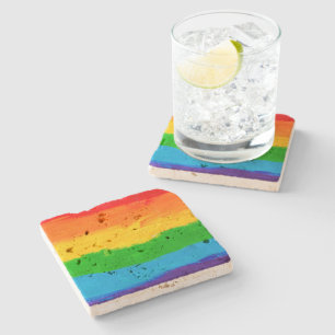 Rainbow Flag Gay Lesbian LGBT Steinuntersetzer