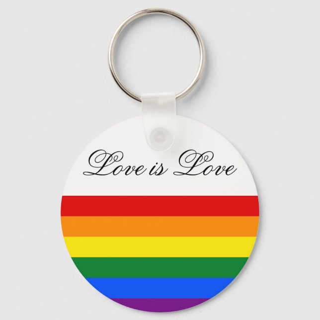 Rainbow Flag Gay Pride LGBT Liebe ist Liebe Schlüsselanhänger (Vorderseite)