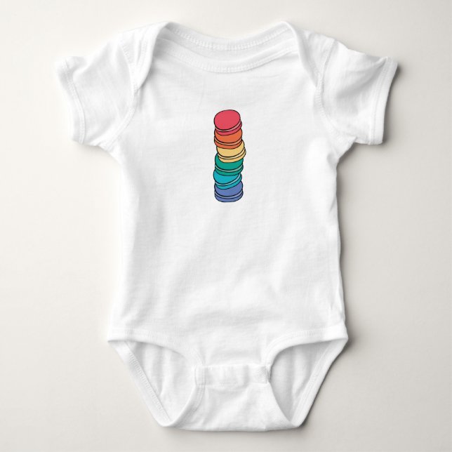 Rainbow Flag Gay Pride Lgbtq Macaron Baby Strampler (Vorderseite)