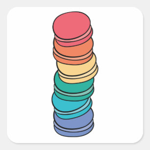Rainbow Flag Gay Pride Lgbtq Macaron Square Sticke Quadratischer Aufkleber