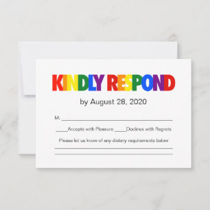 Rainbow Flag Gay Wedding Response RSVP Karte
