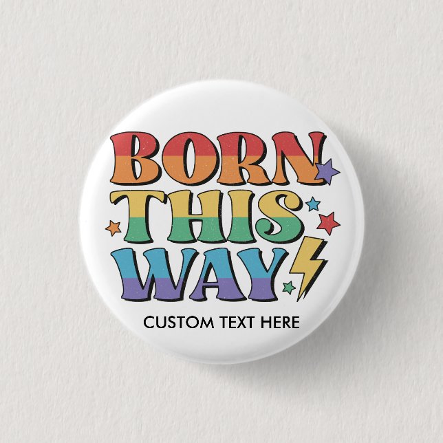 RAINBOW FLAG GEBOREN DIESE ART RETRO ÄSTHETIK '80 BUTTON (Vorderseite)