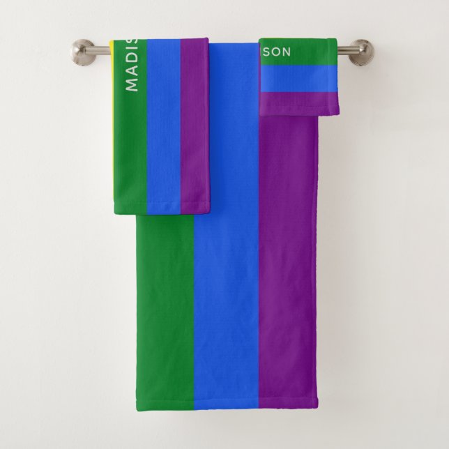 Rainbow Flag individuelle Name Handtuch Set (Insitu)