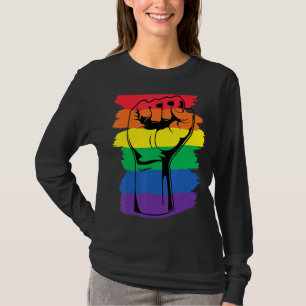 Rainbow Flag Lgbt Fist Lgbtq Gay Lesbian Transgend T-Shirt